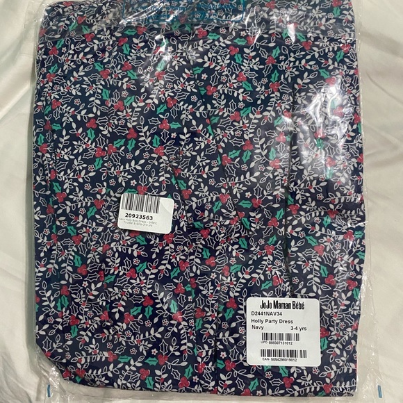 Toddler 3/4 navy holly dress, new in bag - Picture 2 of 3